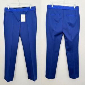 NWT Theory Straight Trouser C Tux Wool Pants Cosmic Blue Career Tapered Womens 4